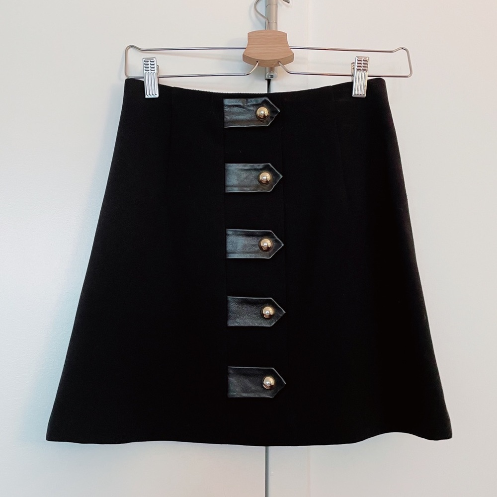 Sandro Leather Detail Skirt